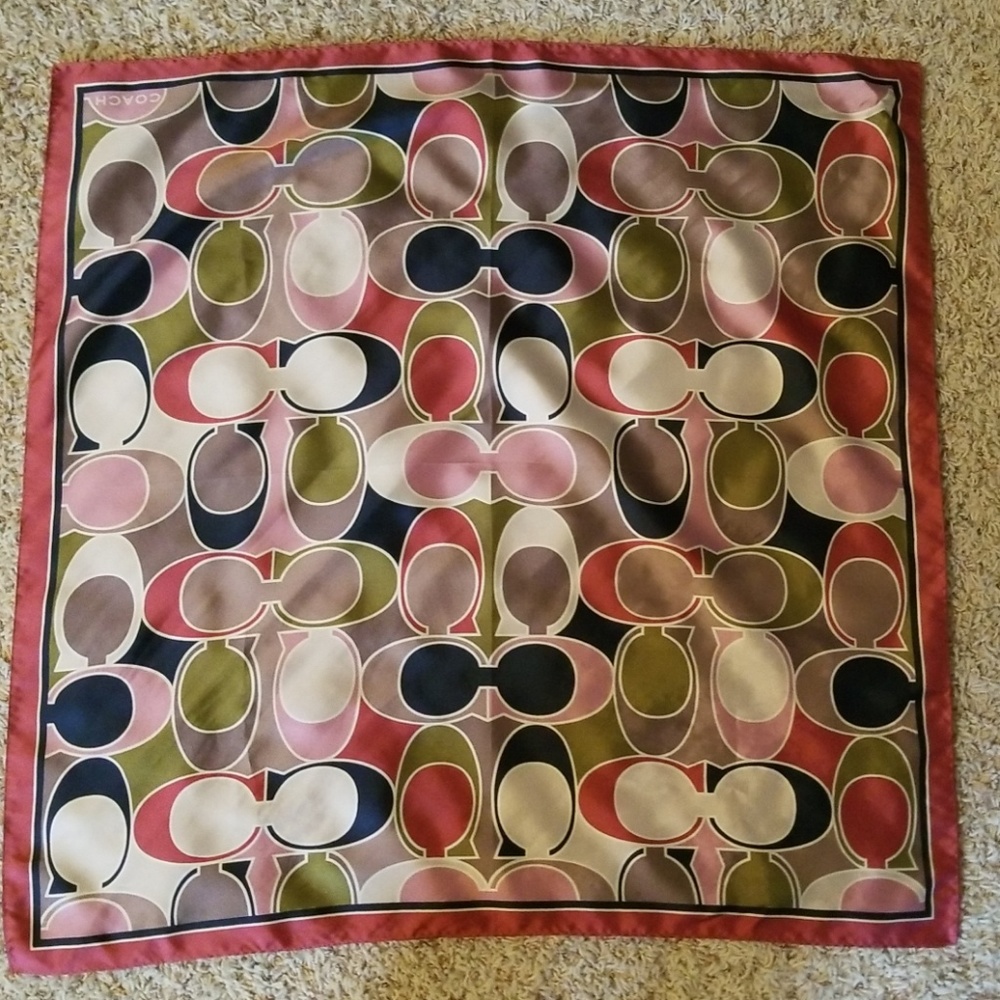 26x26 Square Coach Silk Scarf Excellent Condition
